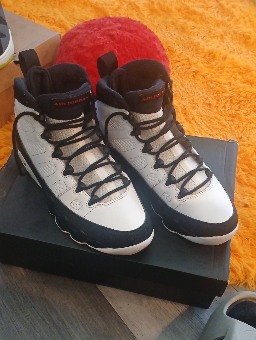 Jordan Men's Black and White High-Top Basketball Shoes